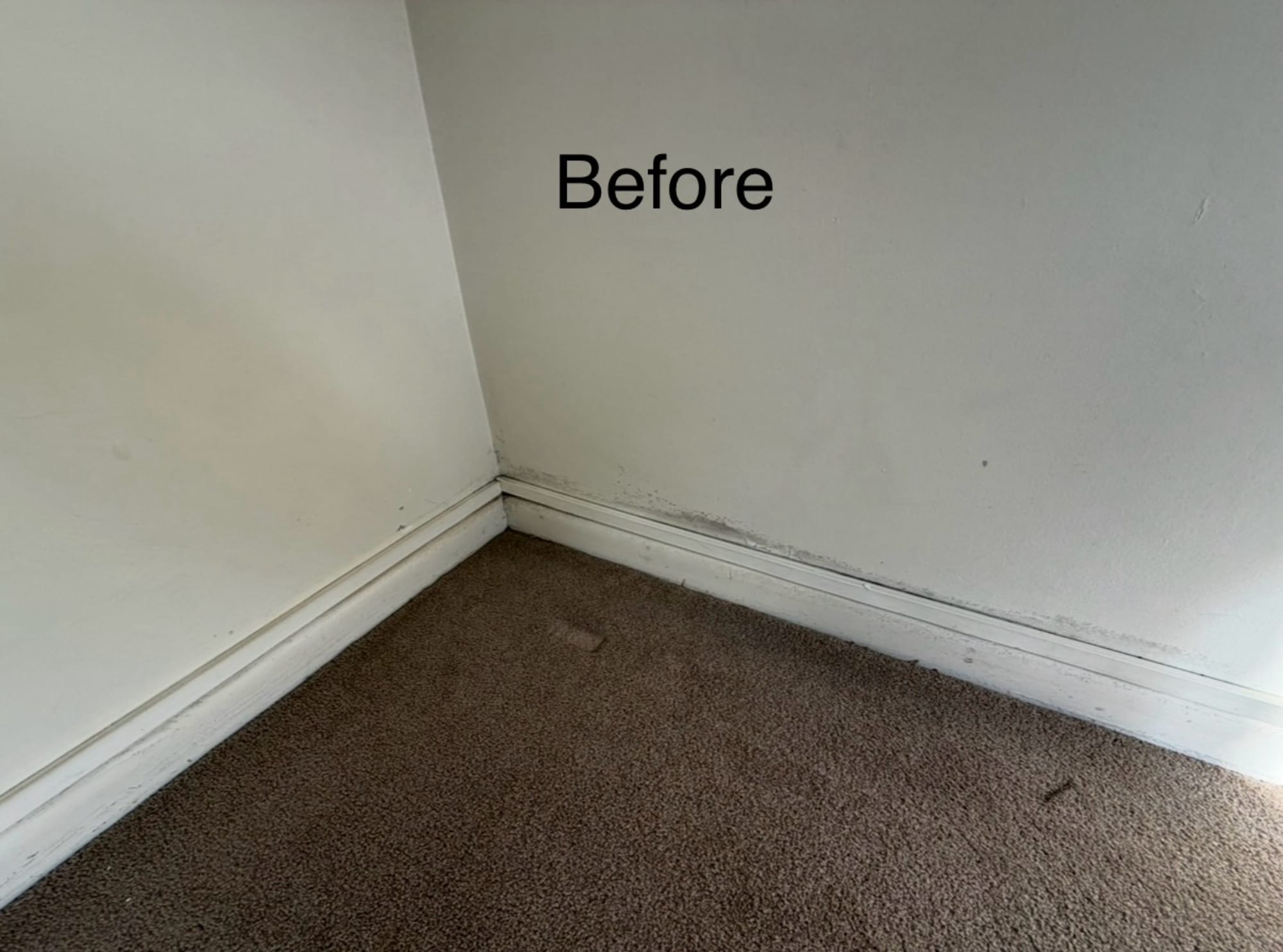 Room corner before treatment